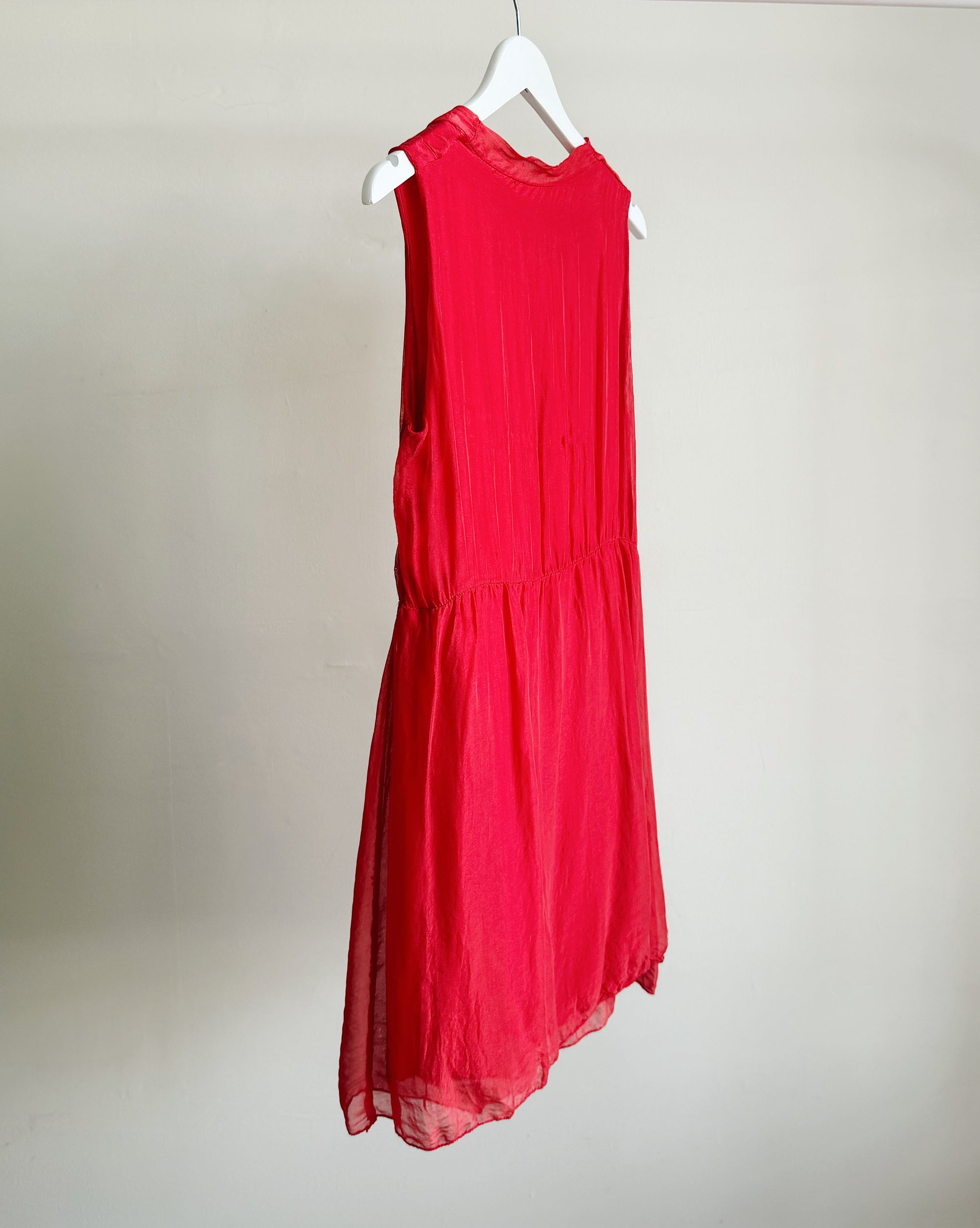 Ruby Silk Gathered Mini Dress