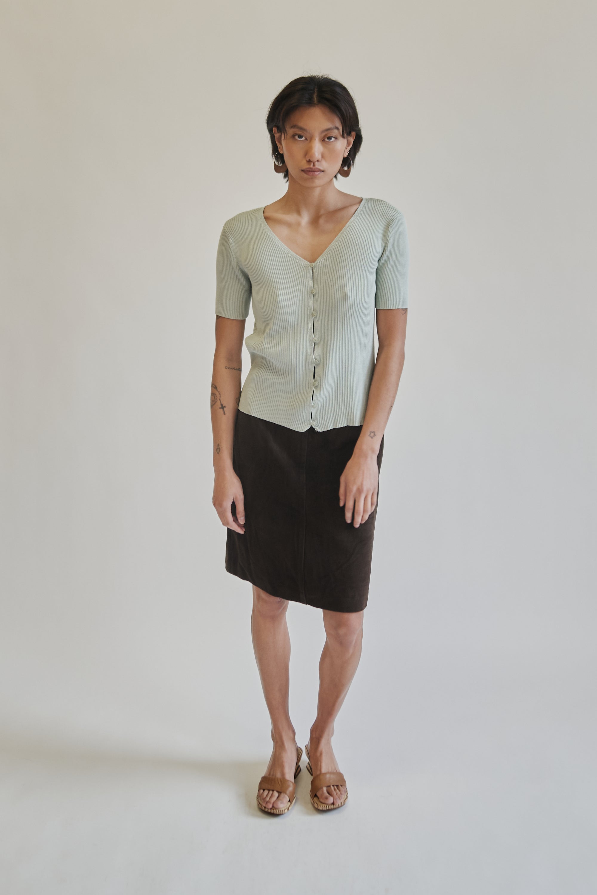 Espresso Suede Midi Skirt - Hey Jude