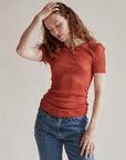Dolce & Gabbana Crimson Stretch Knit Tee
