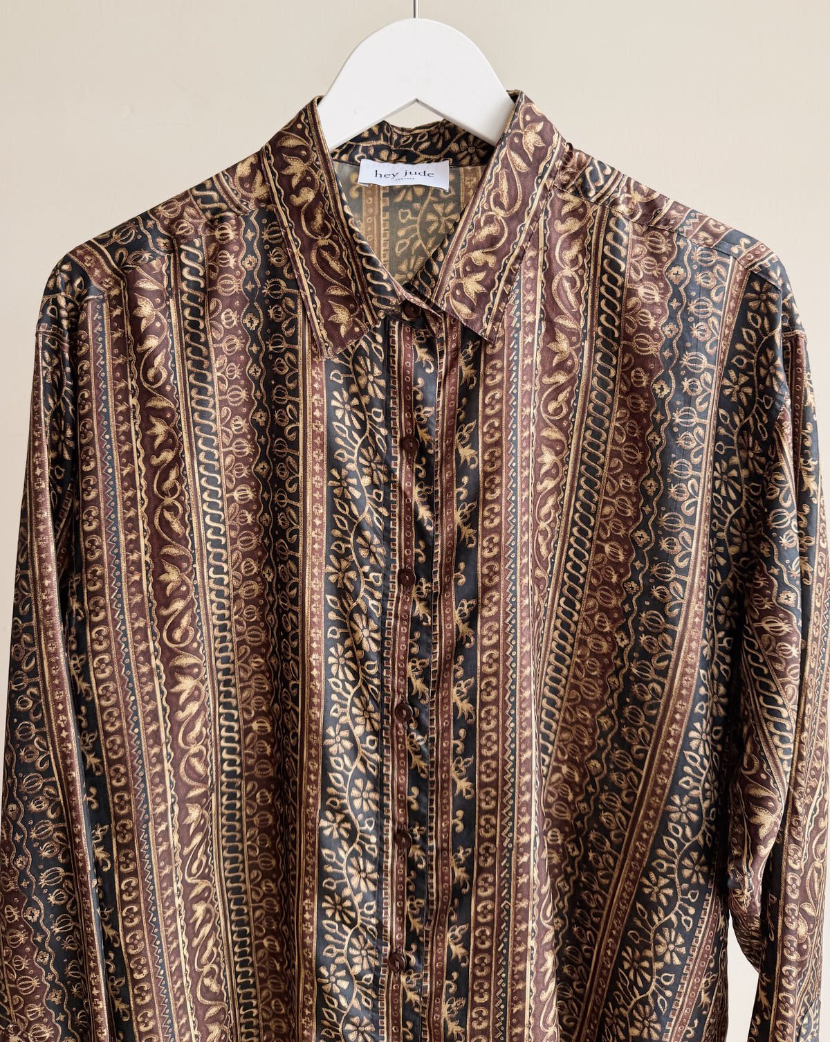 Baroque Stripe Silk Blouse - Hey Jude