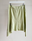 Pistachio Raw Hem Linen Skirt