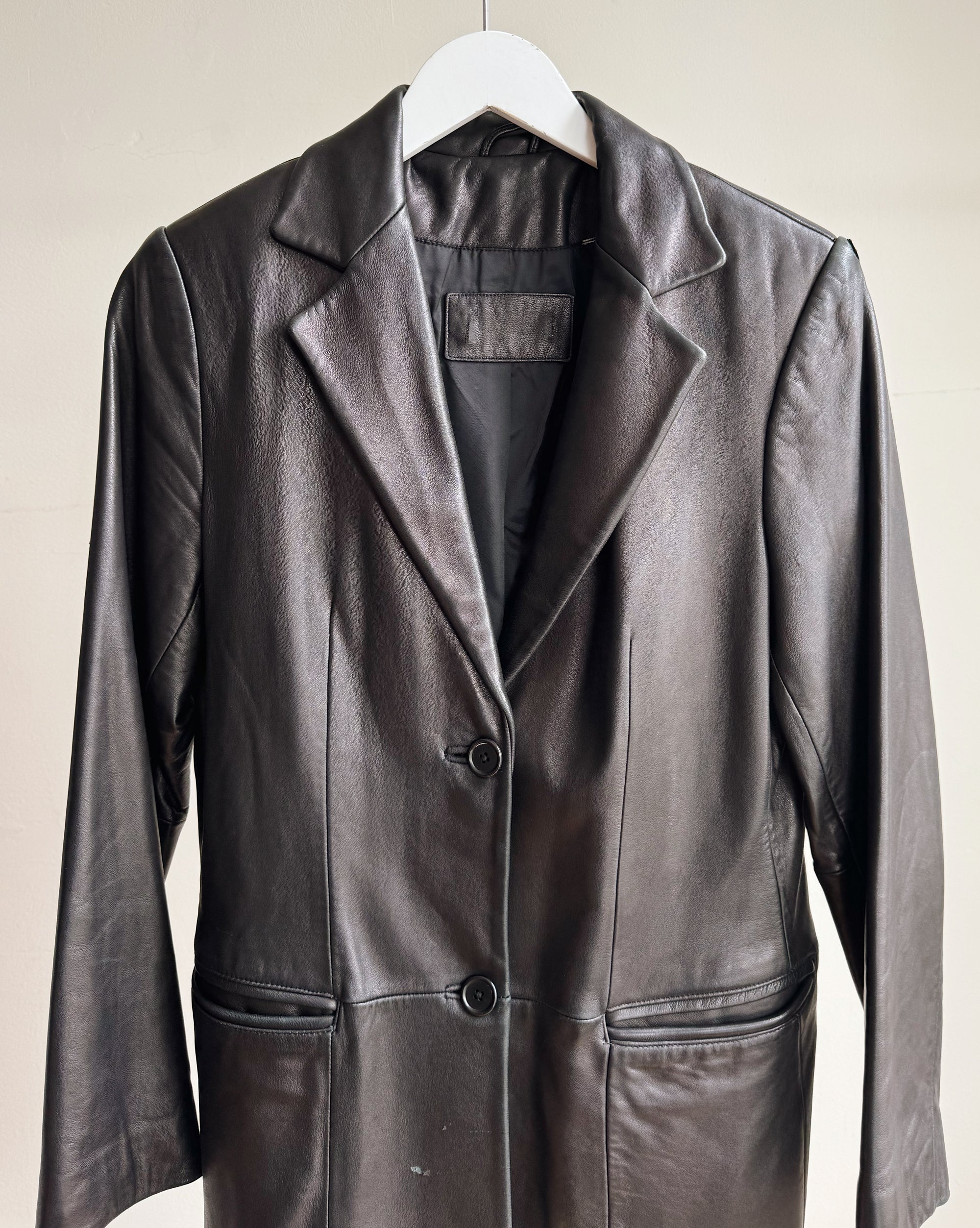 Ebony Classic Leather Blazer