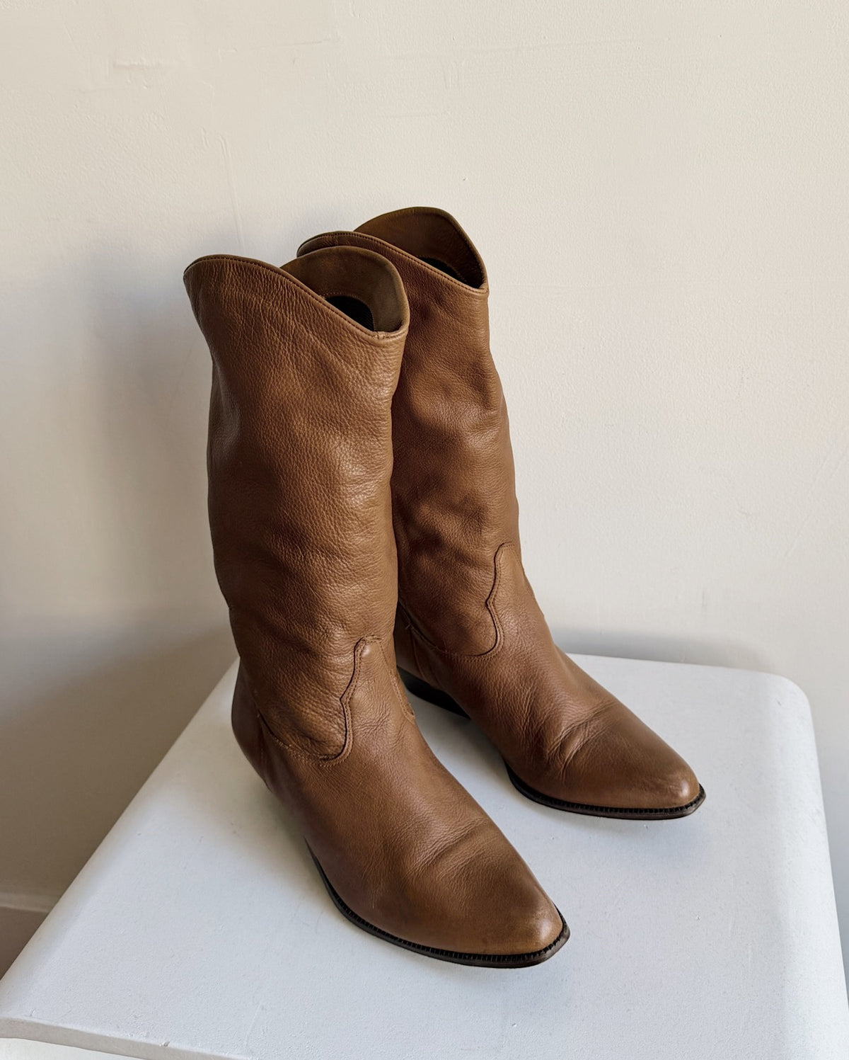 Walnut Leather Western Boots | Size 9