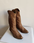 Walnut Leather Western Boots | Size 9
