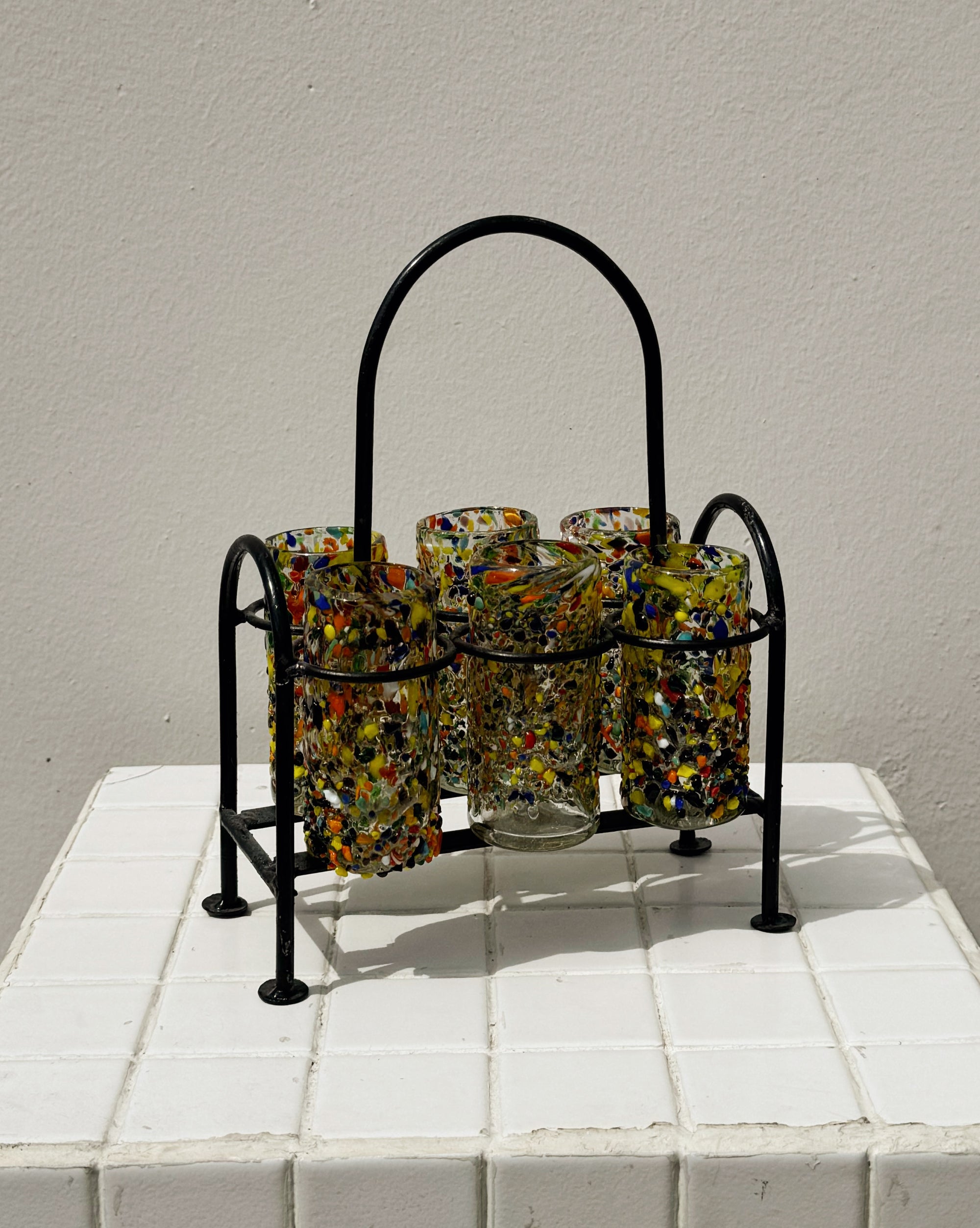 Confetti Blown Glass Mini Tumbler Set - Hey Jude