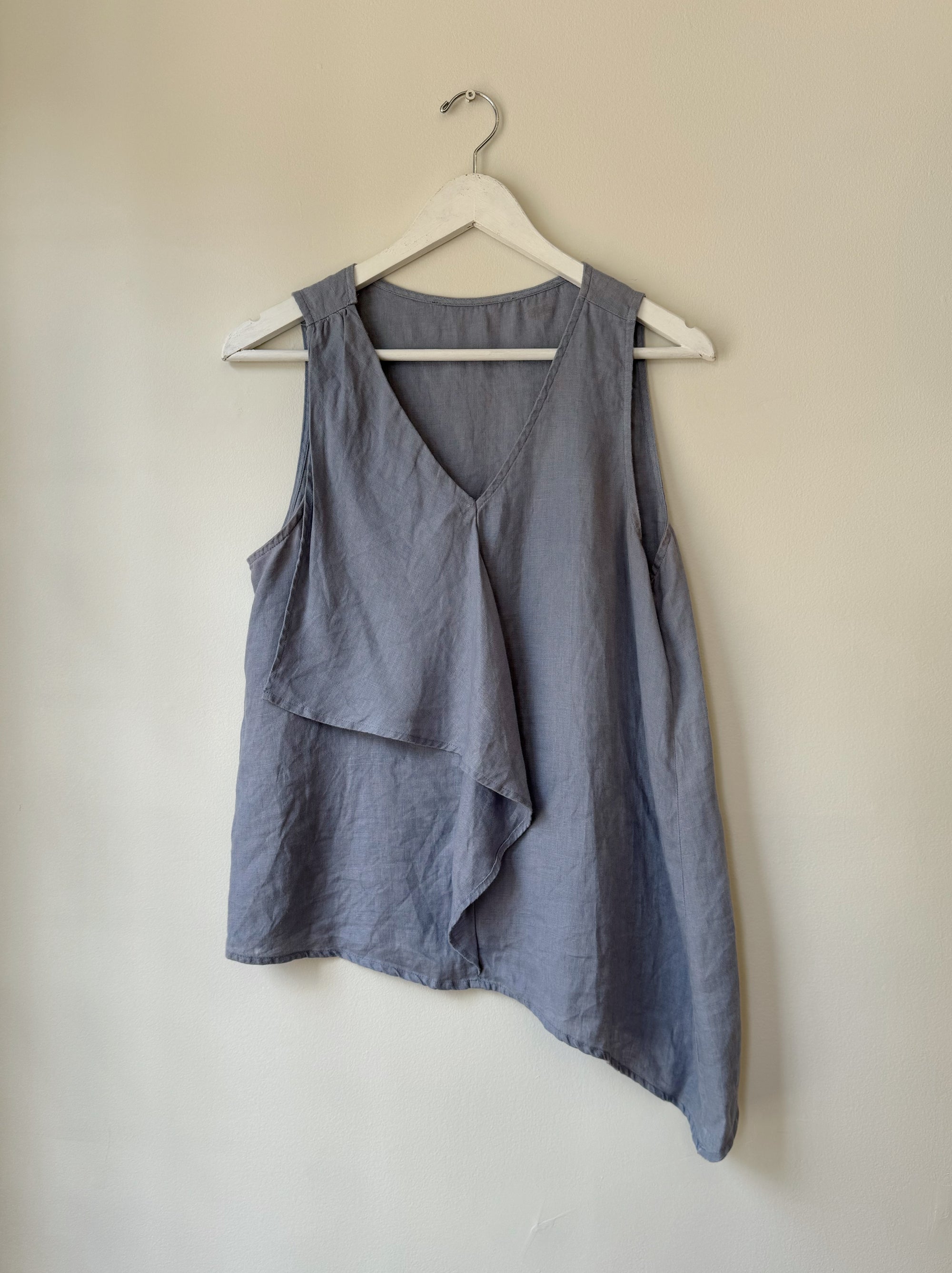 Slate Asymmetrical Linen Tank