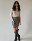 Houndstooth Classic Wool Skirt