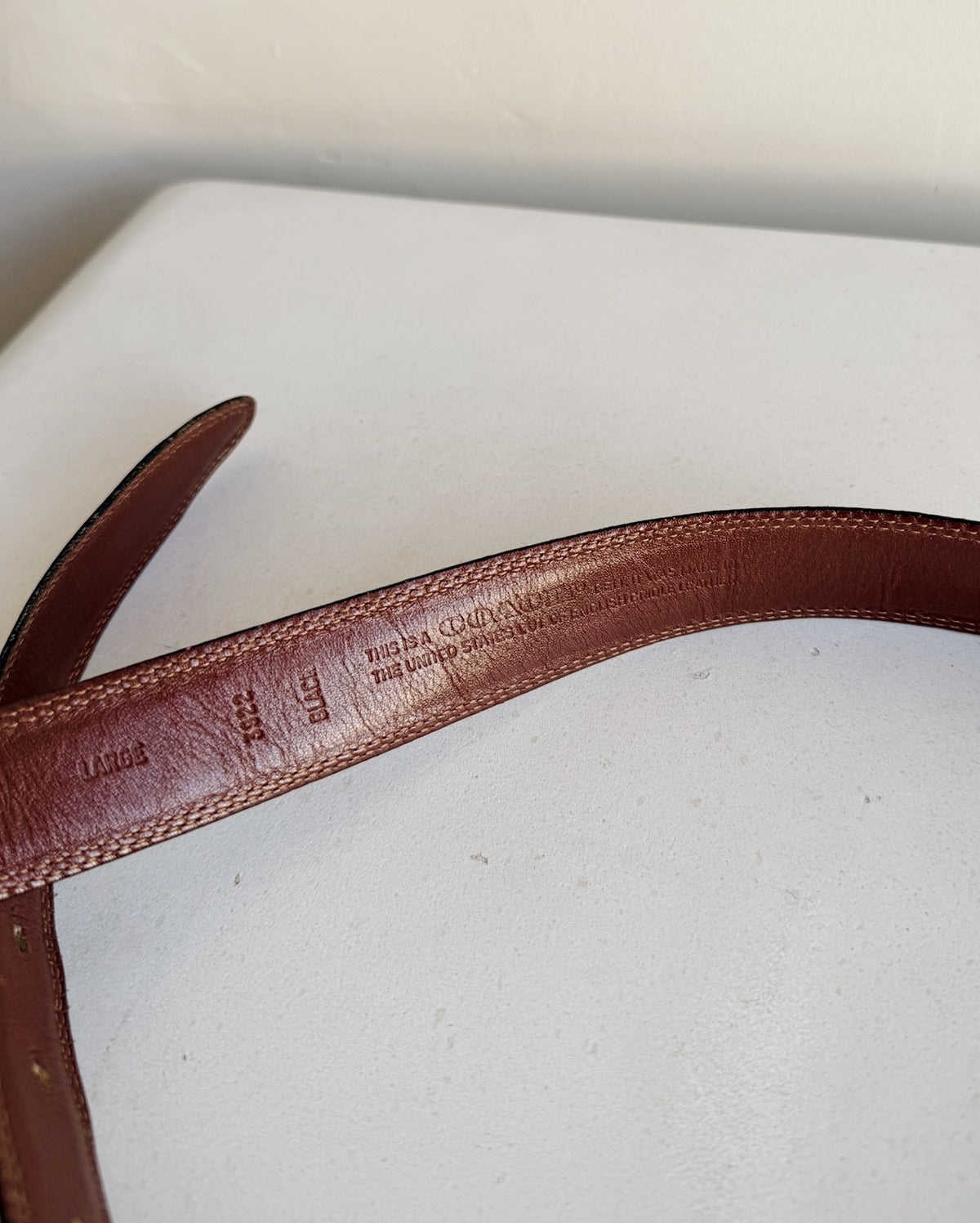 Coach Black Contrast Stitch Belt