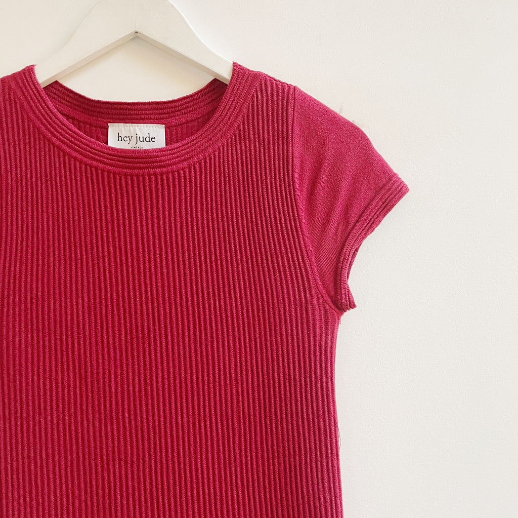 Scarlet Cotten Ribbed Midi Dress