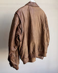 Chocolate Leather Bomber Jacket