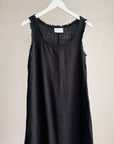 Ink Linen Fringe Hem Dress