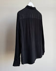 Classic Black Silk Button-Up