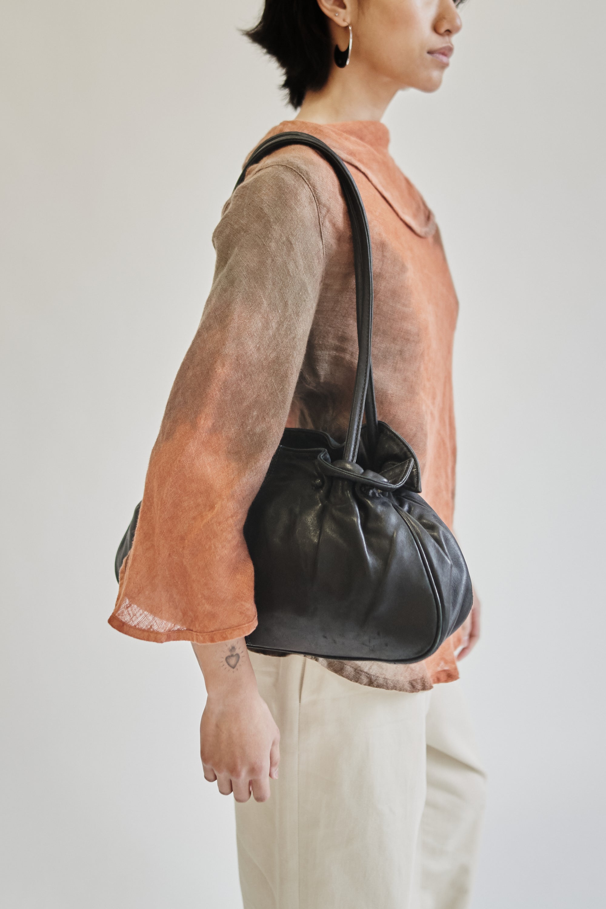 Ink Leather Dumpling Bag - Hey Jude