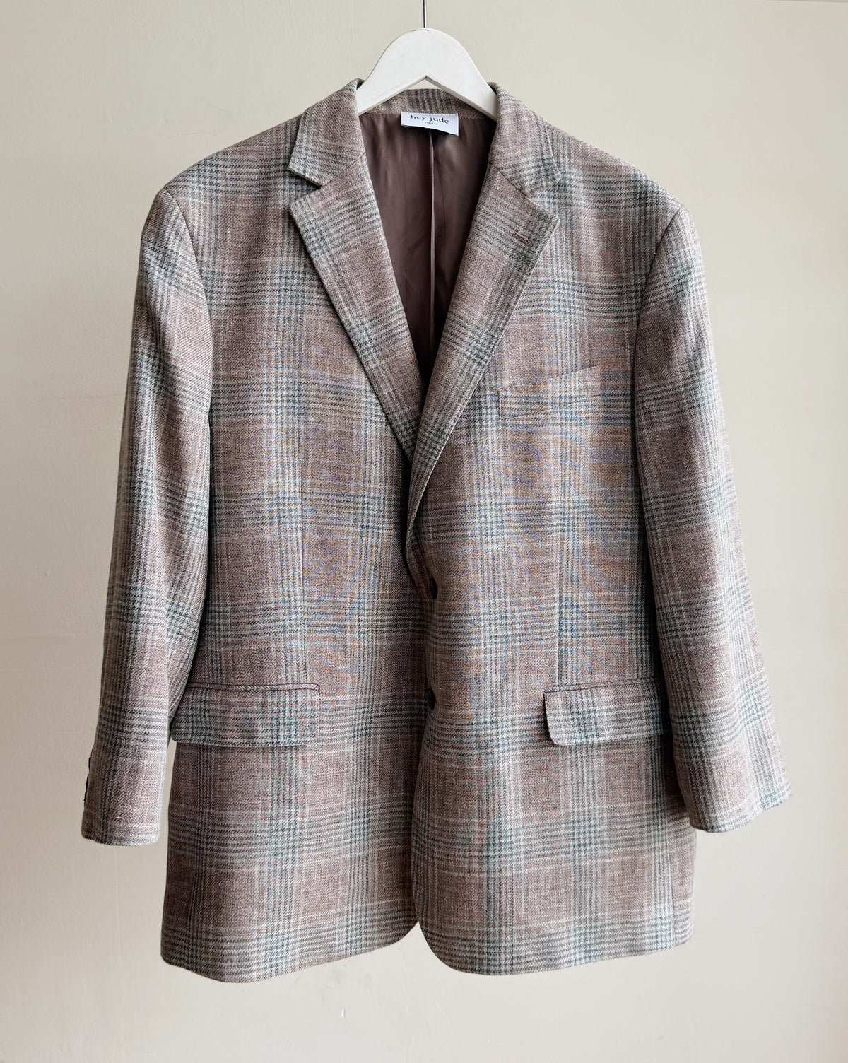 Dusty Lavender Linen + Wool Plaid Blazer - Hey Jude