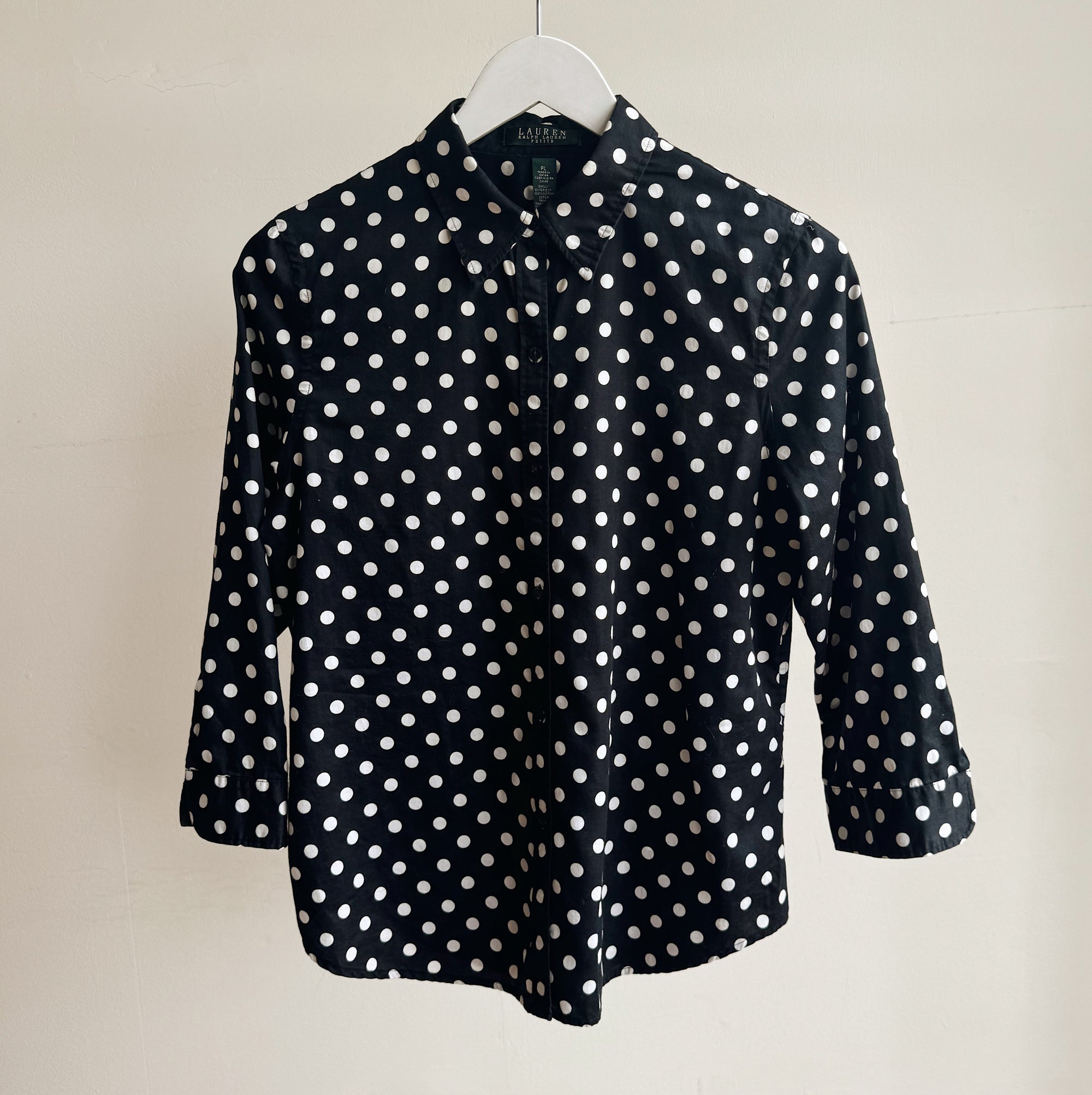 Black Polka Dot Cotton Blouse - Hey Jude