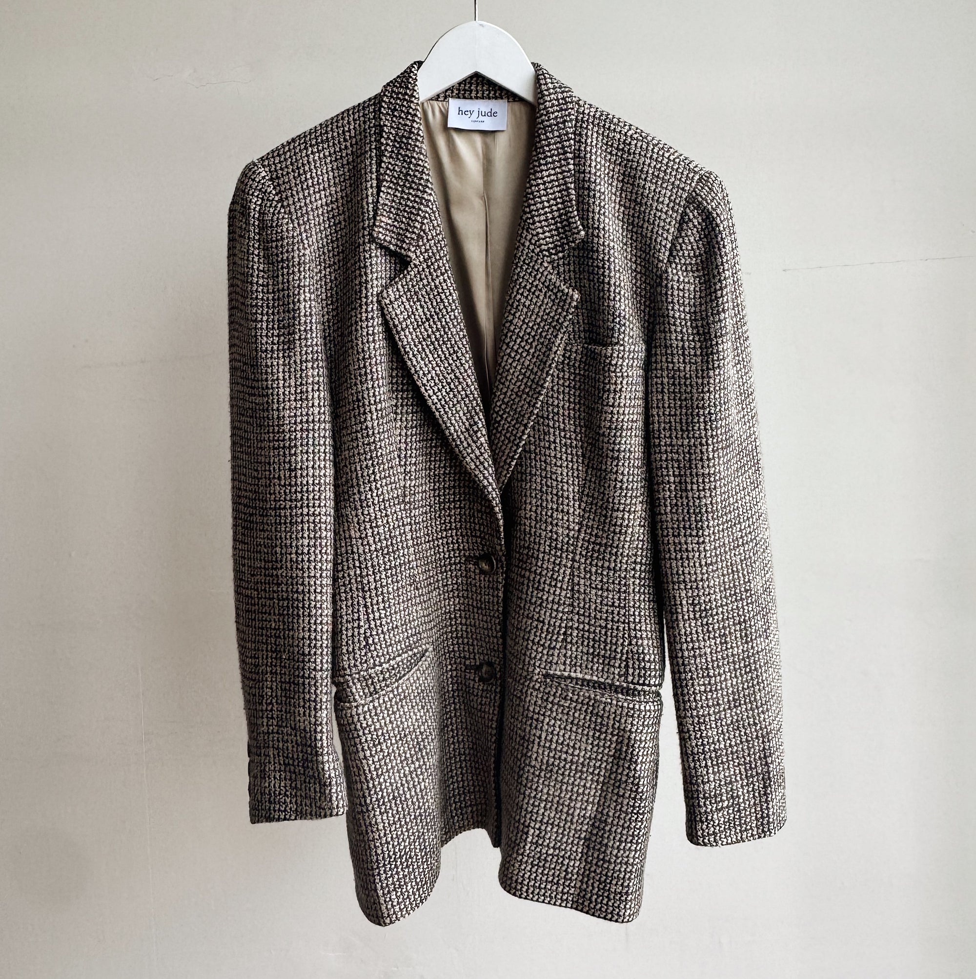 Earthy Houndstooth Tailored Blazer - Hey Jude