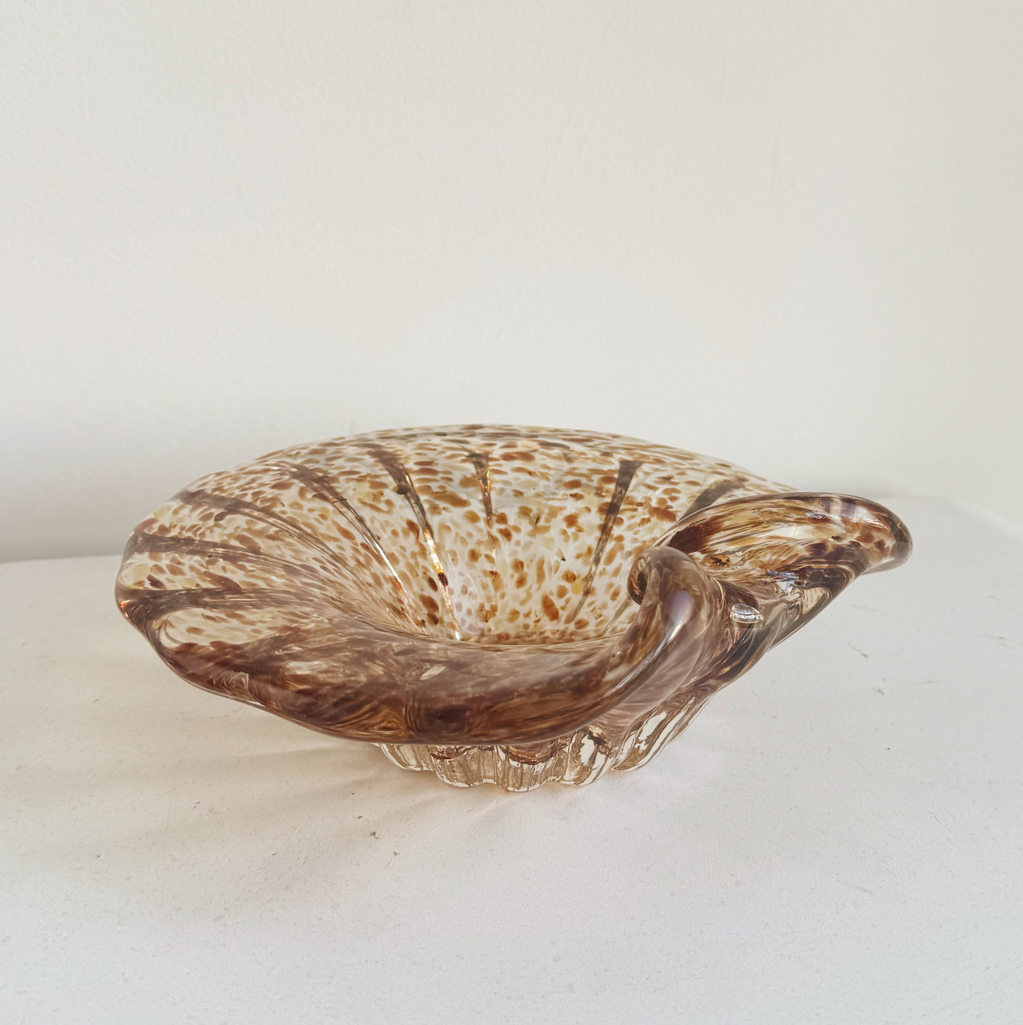 Speckled Blown Glass Art Dish