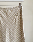 Plaid Linen Bias Cut Maxi Skirt