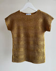 Golden Textured Pleat Top