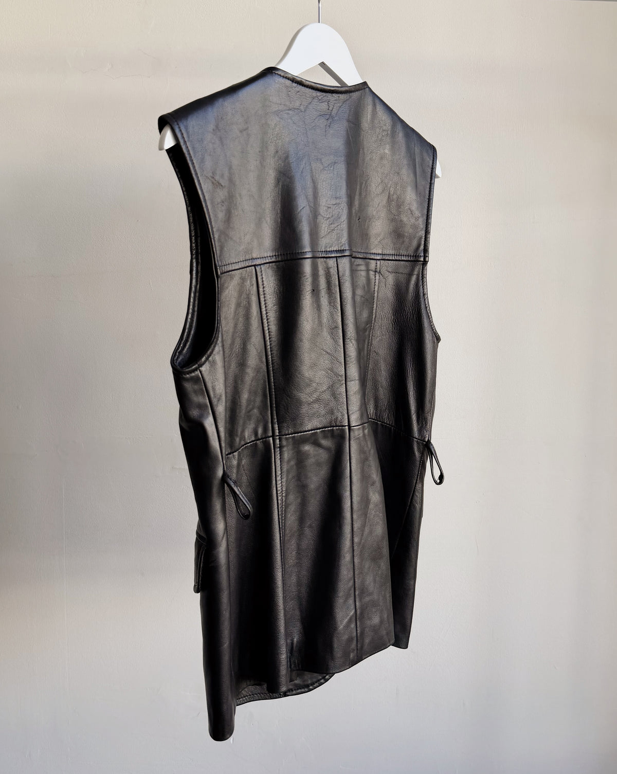 Black Leather Gold Embellished Vest
