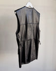 Black Leather Gold Embellished Vest