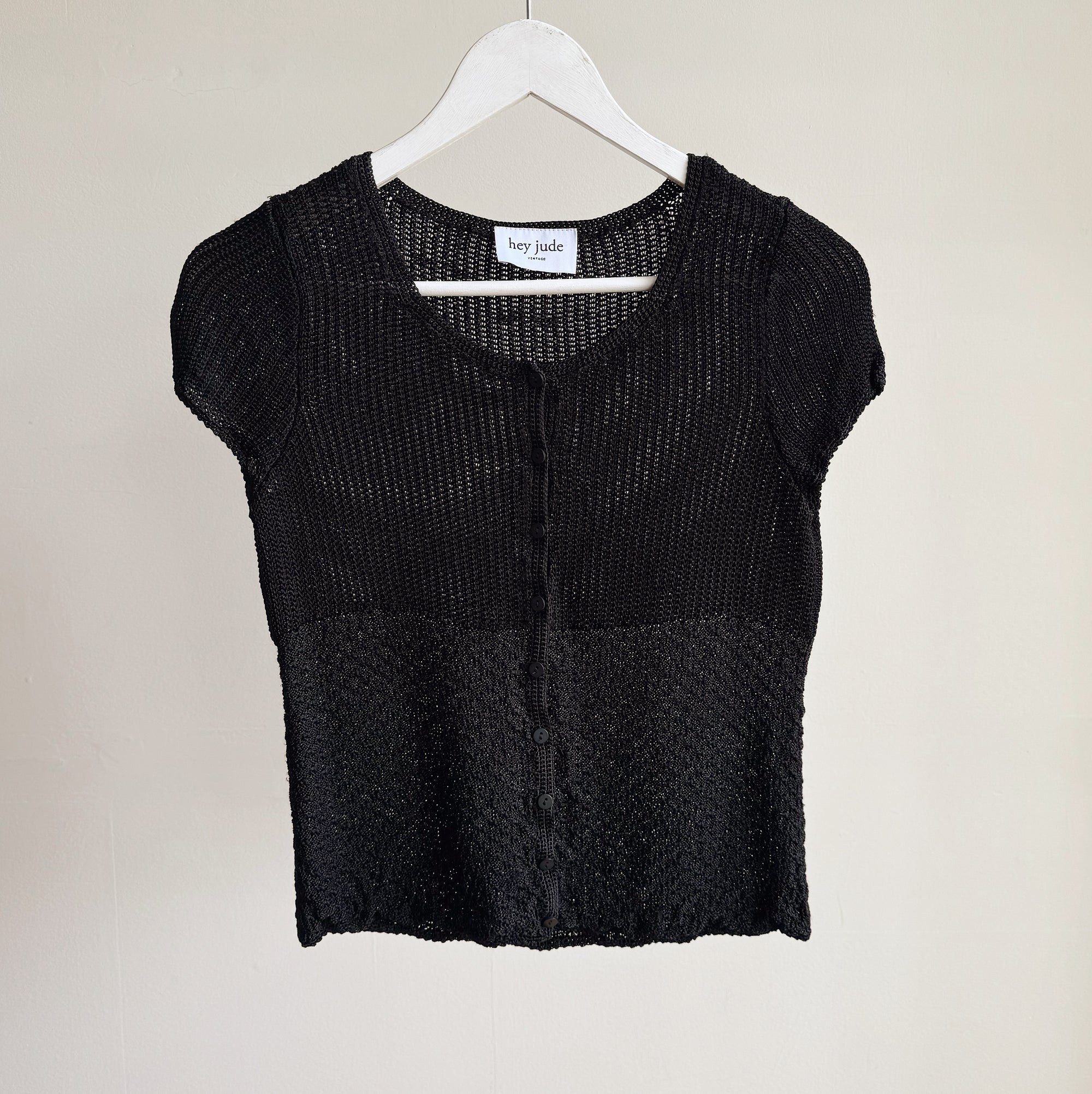 Onyx Knit Cap Sleeve Top