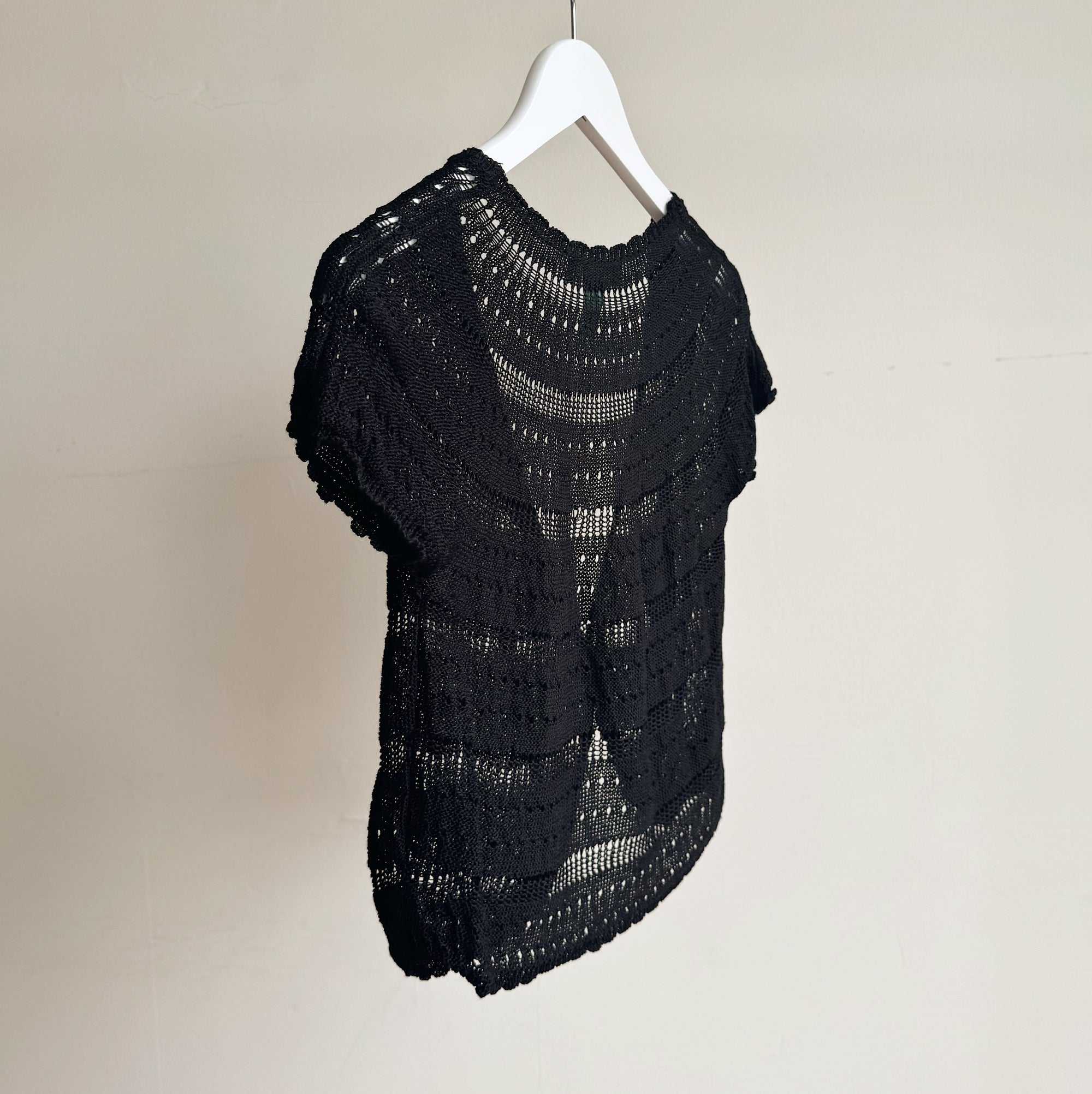 Black Open Knit Linen Top - Hey Jude
