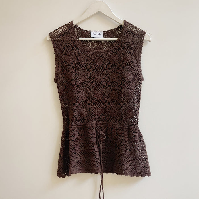 Umber Cotton Crochet Top