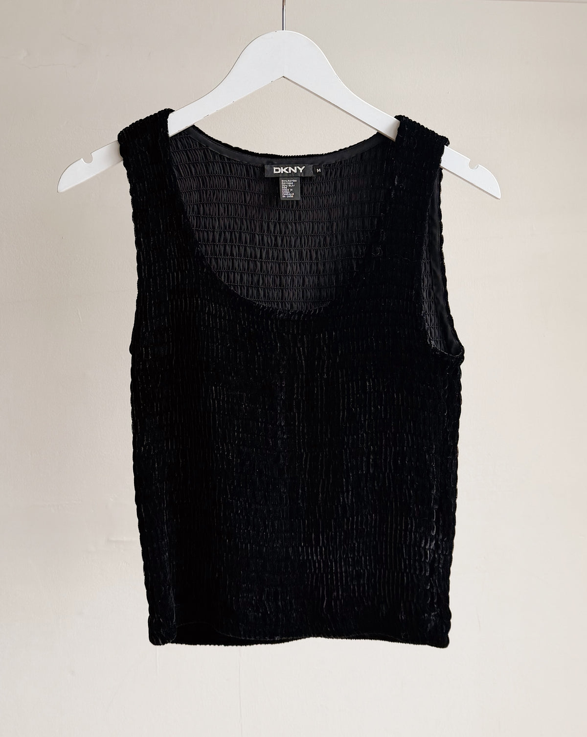 DKNY Black Velvet Ruched Top - Hey Jude