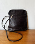 Dark Brown Leather Crossbody Pouch - Hey Jude