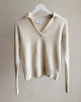 Ash Collared V-Neck Jumper - Hey Jude