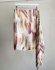 Abstract Asymmetrical Silk Skirt