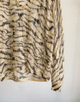 Zebra Print Mohair V-neck Knit