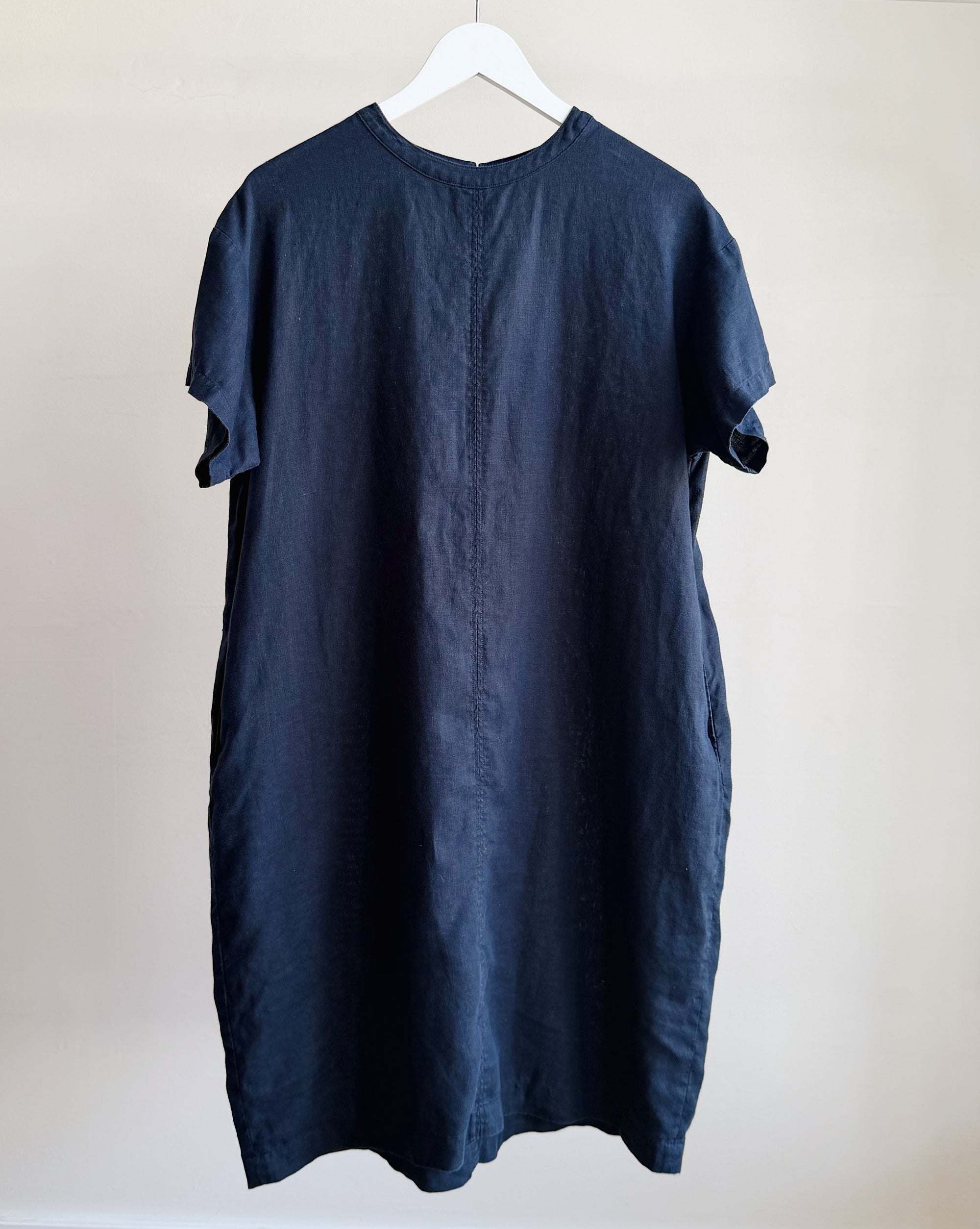 Navy Linen Tshirt Dress