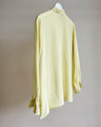 Lemon Silk Button Up Blouse