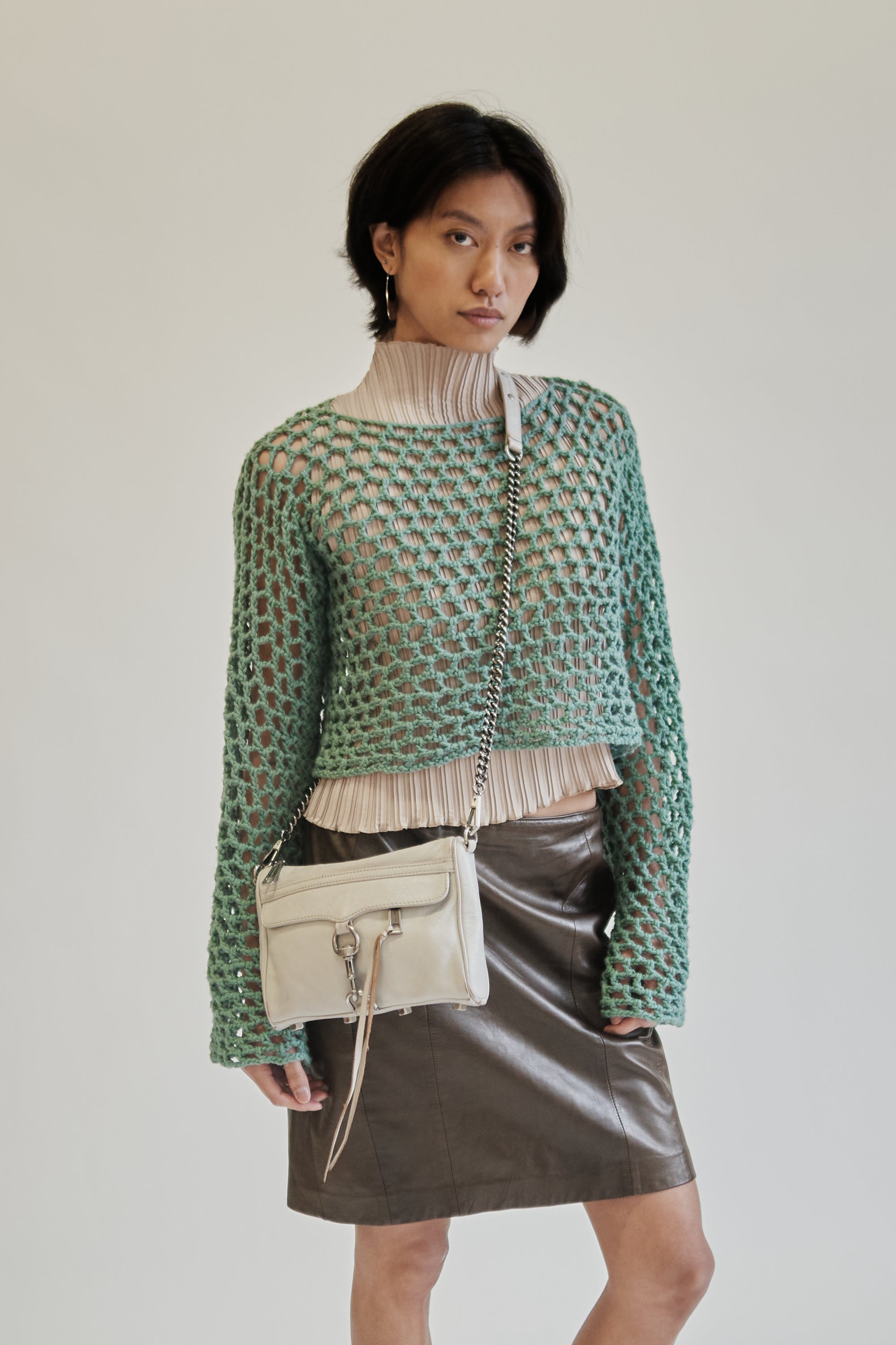 Dove Leather Chain Strap Purse - Hey Jude