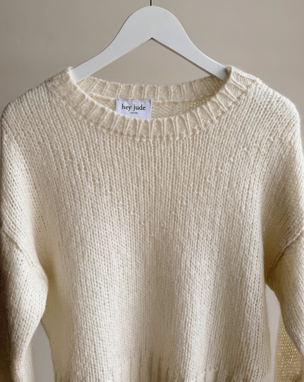 Ivory Mohair Crewneck Sweater - Hey Jude