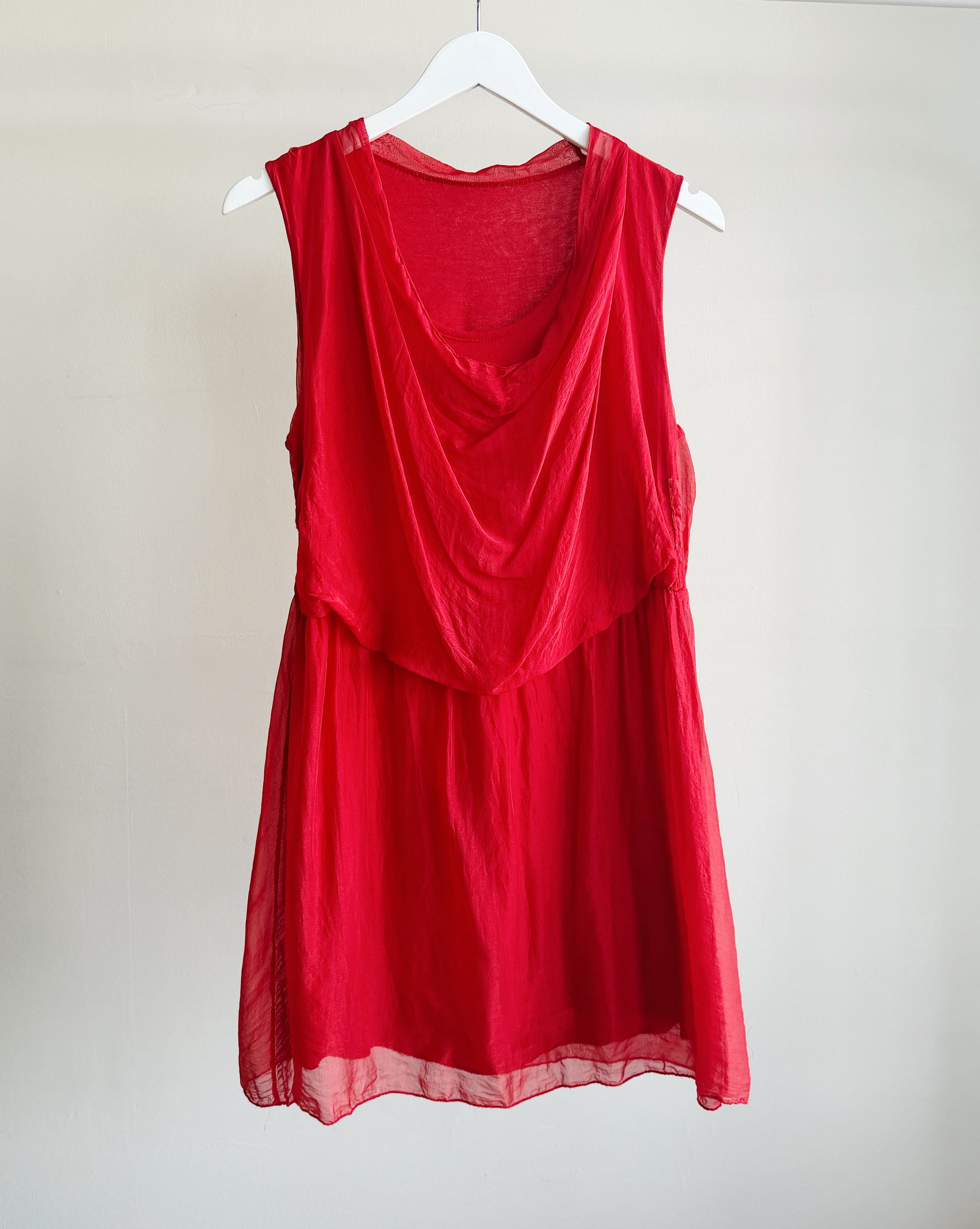 Ruby Silk Gathered Mini Dress