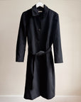 Onyx Cashmere Wool Belted Coat - Hey Jude