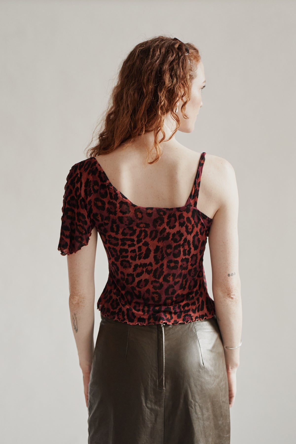 DVF Silk Leopard Draped Top
