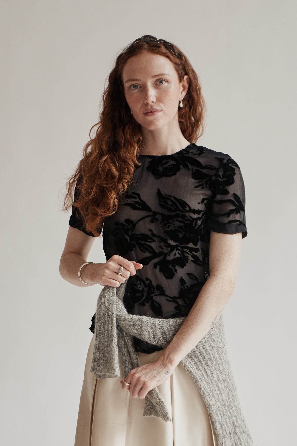 Smoke Loose Knit Mohair Sweater - Hey Jude
