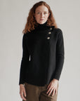 Black Asymmetrical Cashmere Wrap Cardigan - Hey Jude