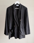 Black Silk Double Breasted Blazer - Hey Jude