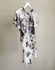 Ivory + Charcoal Sheer Silk Blouse