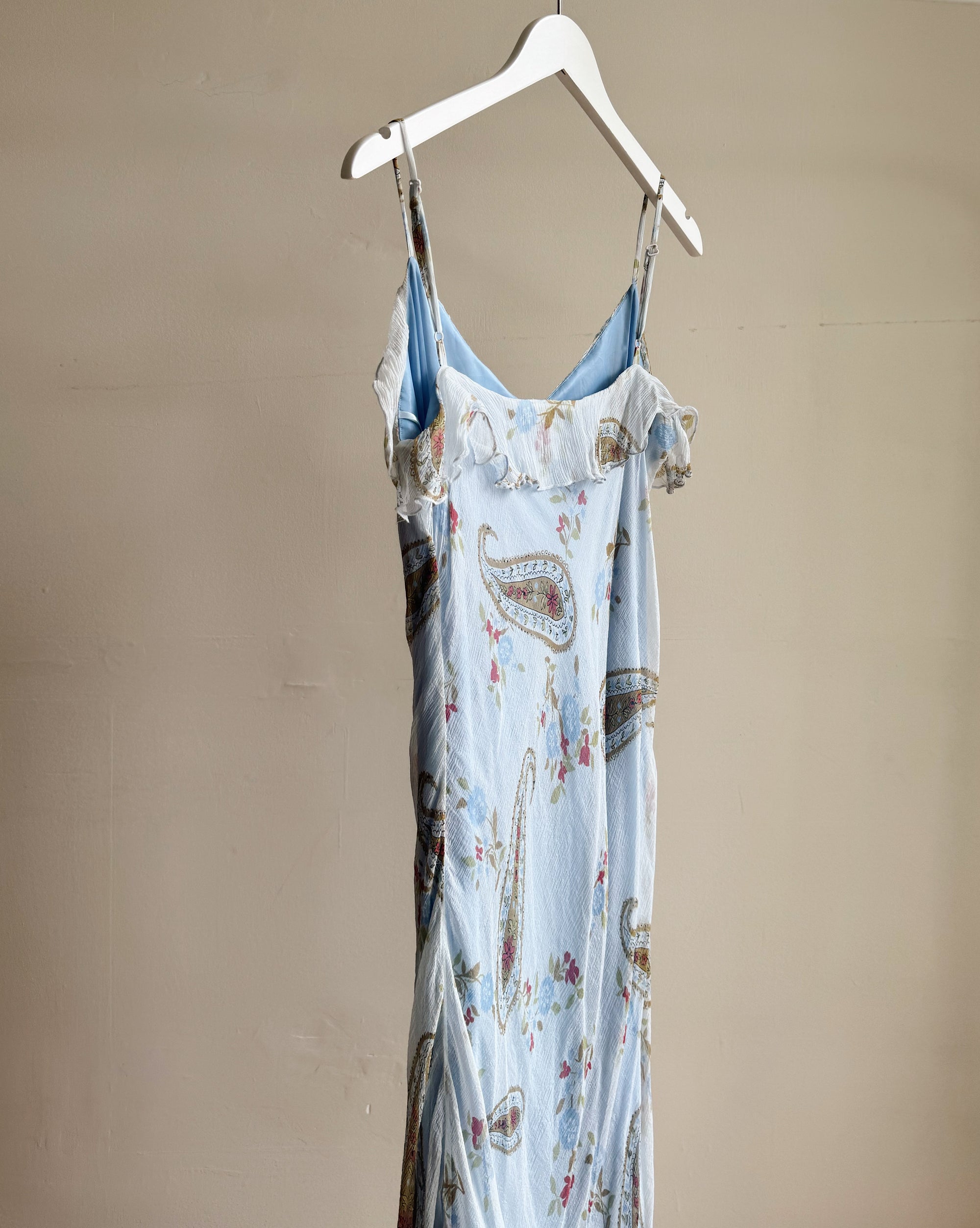 Sky Paisley Silk Handkerchief Dress