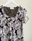 Monochrome Floral Silk Top