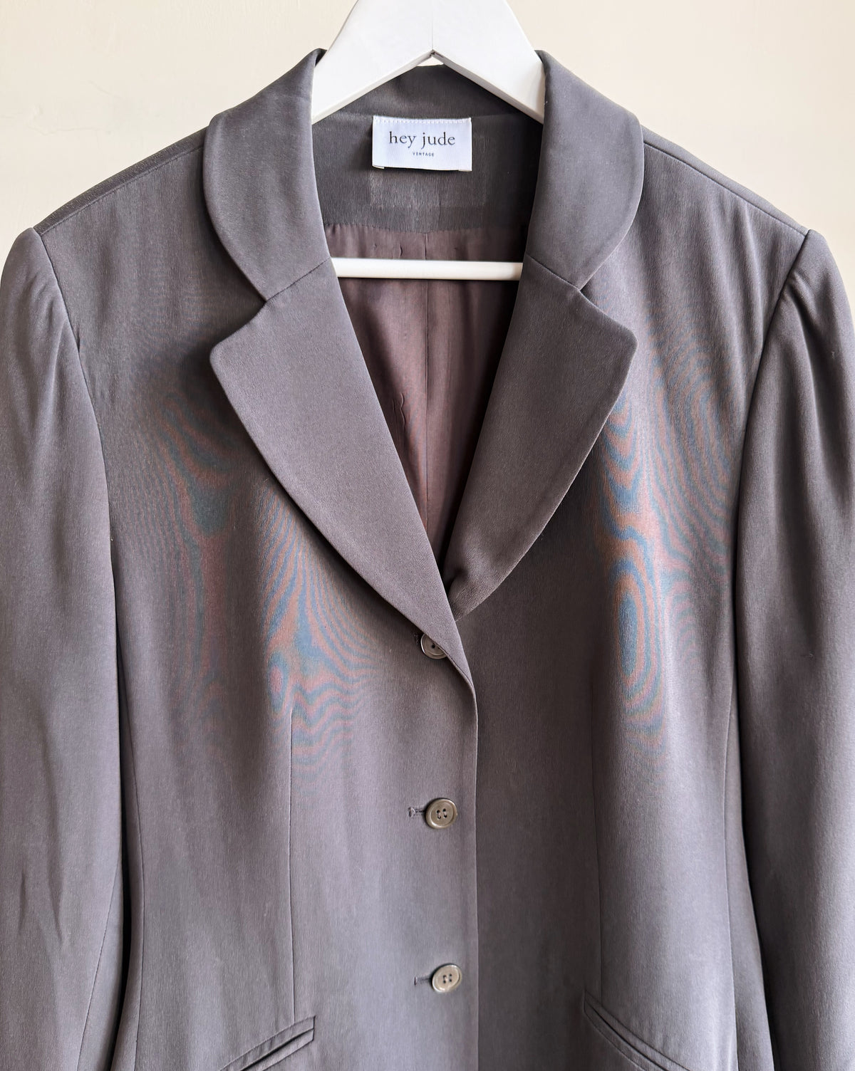 Charcoal Brushed Silk Blazer