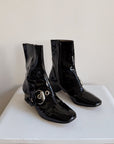 Ink Patent Leather Ankle Boots | Size 8.5