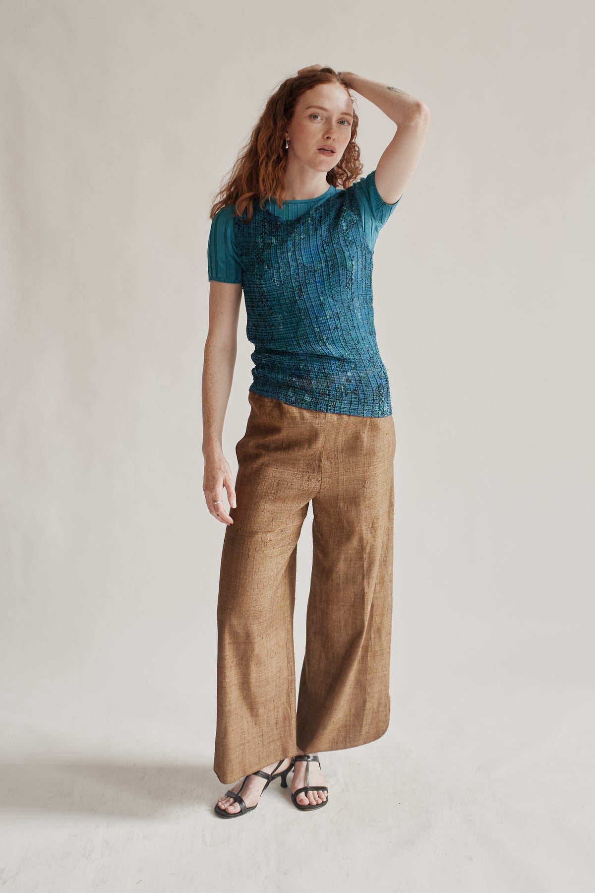 Ocean Textured Pleat Top - Hey Jude