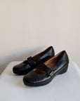 Black Leather Platform Mary Janes  | Size 8
